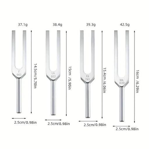 Співаюча чаша з Непалу "Зцілення" 20 см і набір камертонів "Tuning Fork Silver" 9 шт. (1892018)