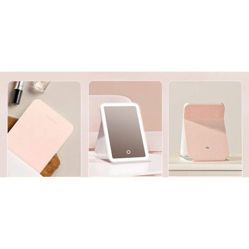 Зеркало для макияжа DOCO Daylight Portable Flat Mirror Pro Pink (FM008P) [162477] (1892112)