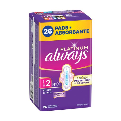 Упаковка гигиенических прокладок Always Platinum Super, размер 2, 26 шт * 2 шт