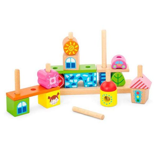Дерев'яна пірамідка Viga Toys Городок (50043) (1896249)