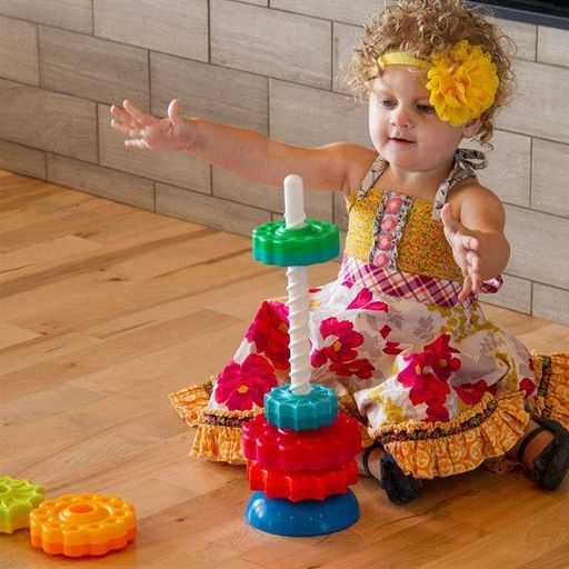 Гвинтова пірамідка Fat Brain Toys SpinAgain тактильна (F110ML) (1897013)
