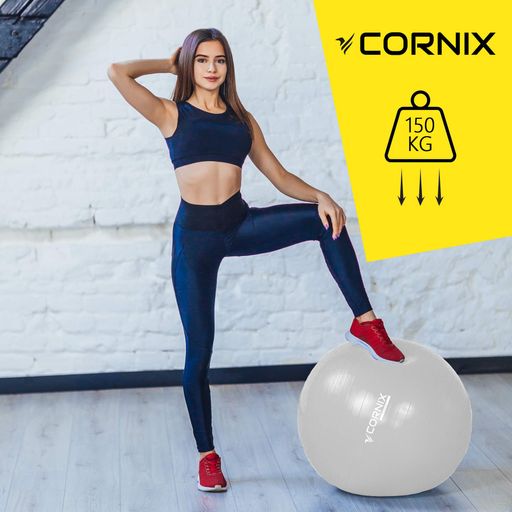 Мяч для фитнеса (фитбол) Cornix 65 см Anti-Burst Silver XR-0362 (1897161)