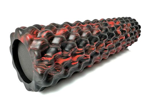 Массажный ролик EasyFit Bubbles 45 см Черный-красный (EF-2063) (1897853)