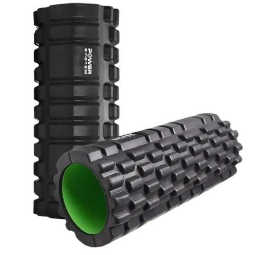 Массажный ролик (роллер) Power System PS-4050 Fitness Foam Roller Black/Green (33x15см) (PS-4050_Green) (1898461)