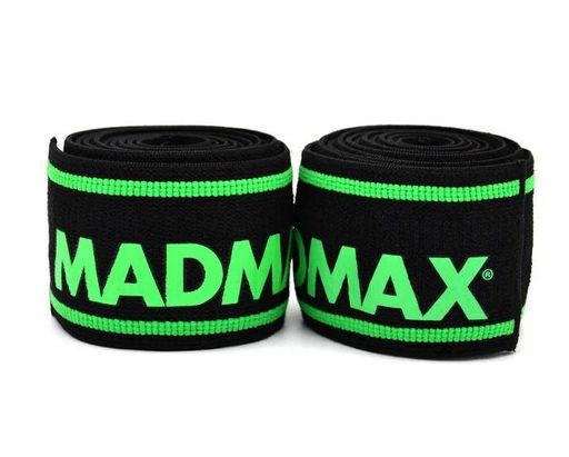 Кистевые бинты MadMax MFA-299 Non slide &amp; slip knee wraps 2.0 м Black/Green (MFA-299-U) (1899108)
