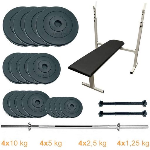 Скамья для жима с набором штанга и гантели Standard Set 90 Newt NE-SD-PL-SET-90, 90 кг (1899537)