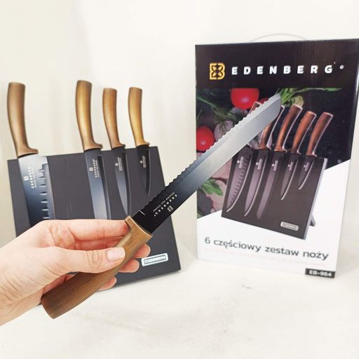 Набор ножей с магнитной подставкой Edenberg EB-964 керамическое покрытие 6 предметов (1908124)