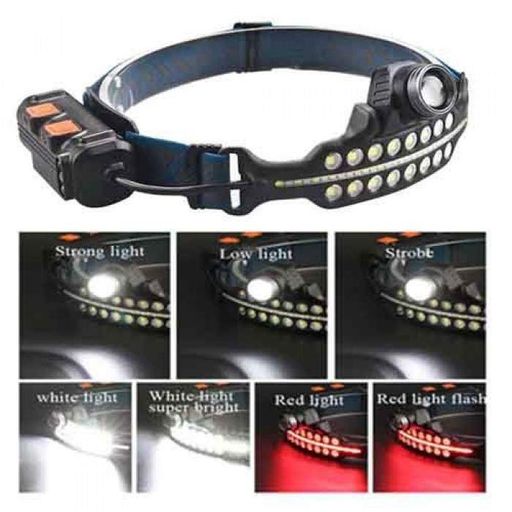 Фонарь налобный аккумуляторный BL-W690-LTS+SMD (белый/красный свет) с датчиком движения Type-C zoom (1908159)