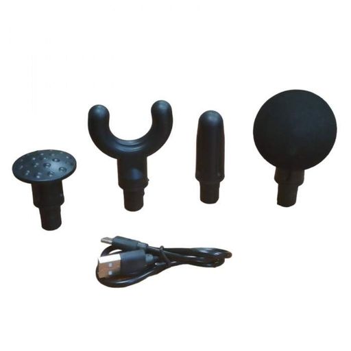Массажер Аккумуляторный для тела мышечный портативный ручной 4 насадки Fascial Gun JY-760 Зелёный (1908167)