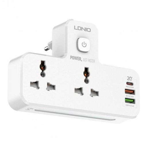 Сетевой разветвитель фильтр LDNIO SC2311 на 2 розетки 2 USB 3A + Type C (1908763)
