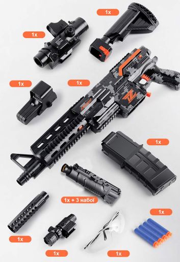 Детский автомат M416 90 см, аккумуляторная батарея, оптический прицел, USB зарядка черный (1914318)