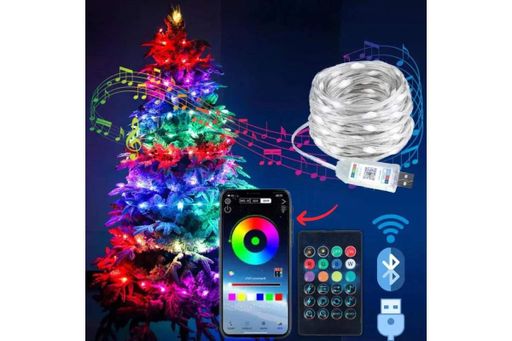Світлодіодна розумна гірлянда Smart LED 20м IP65 з Bluetooth для ялинки від USB 20м (1920366)