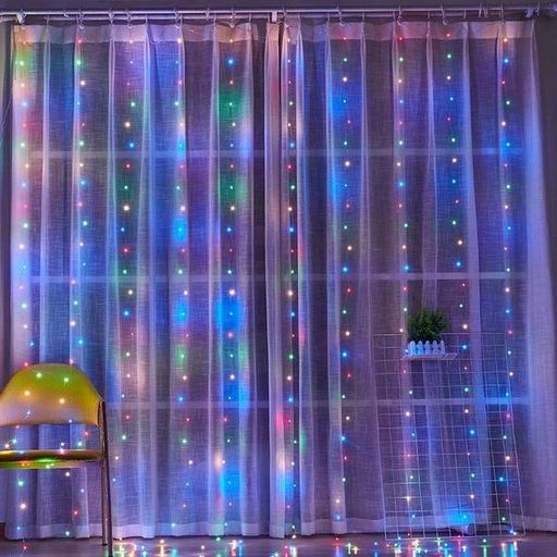 Праздничная гирлянда занавес "Штора" на окно 200LED 3х2м Мультицветная цвет диодов Мульти USB (1920735)