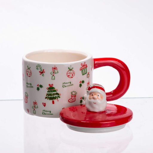 Новорічна порцелянова чашка з кришкою Merry Christmas 350 (мл) CR-1-20 (1921071)