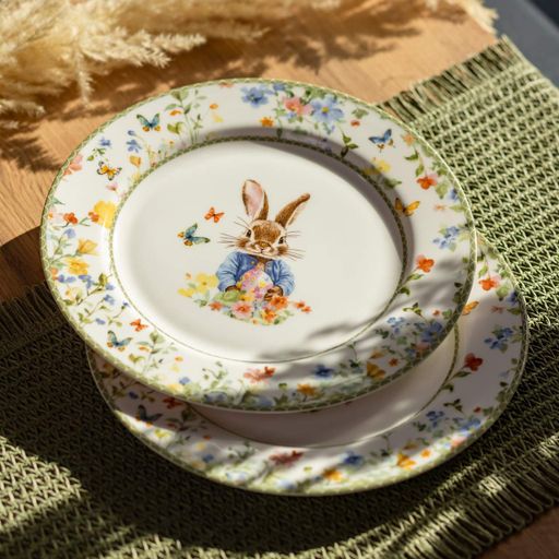 Набор обеденных тарелок пасхальных Garden Rabbits фарфоровые 25 см HP-7323-5A (1921328)