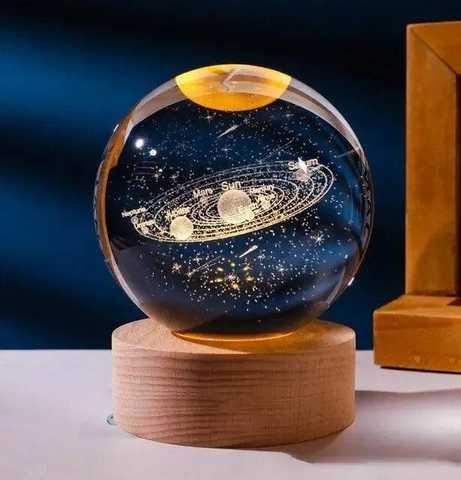 Светодиодный хрустальный шар, декоративный универсальный 3D ночник, хрустальный шар (1922662)