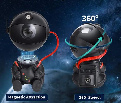 Проектор звездного неба, лазерный ночник на пульту BLACK Astro Star Mini - Космонавт (Светильник LED ночник) (1924662)