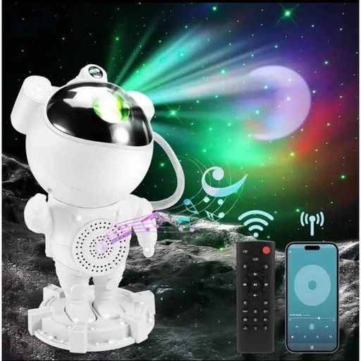 Ночник проектор зоряного неба Астронавт із Bluetooth колонкою Sky Star Astronaut Bambi ZZ-202 (1924668)