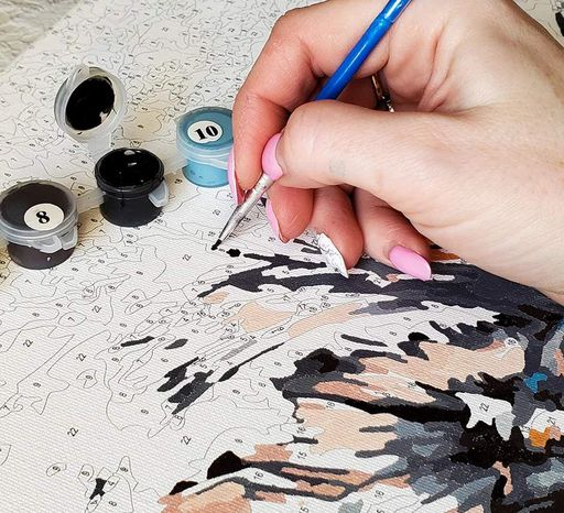 Картина за номерами на круглому чорному полотні "Олень" діаметр 30 см готовий набір для творчості (1925409)