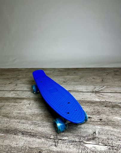 Скейт Пенни Борд со светящимися колёсами. Penny Board Maraton с декой 55 см. Синий (1936331)