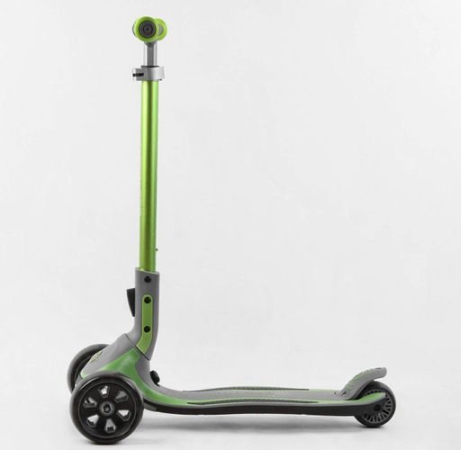 Детский самокат Best Scooter G-32203 MAXII. Складной алюминиевый руль, 3 PU колеса с подсветкой. Зеленый (1936628)
