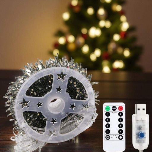 Гирлянда "Фейерверк" 0210/МК, 20 м, 600 LED, тёплый белый, USB (1939655)