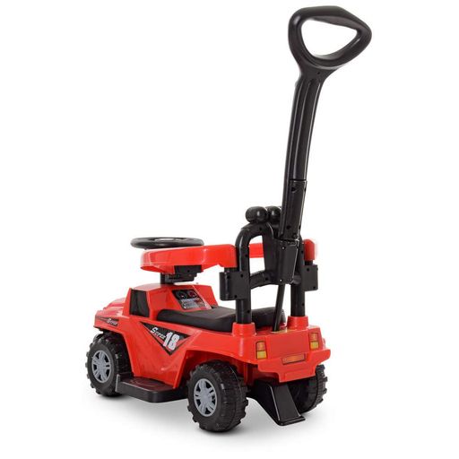 Каталка-толокар BAMBI RACER M 4231L-3 с родительской ручкой, мягкое сиденье экокожа, музыка, свет, Красный (1940679)