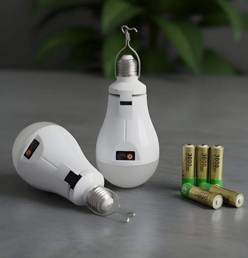 Аккумуляторная LED-лампочка 30 Вт, 3 аккумуляторные батареи в наборе (6930) (1940871)