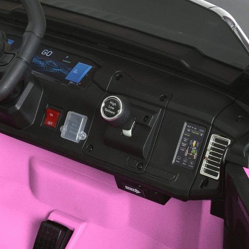 Двухместный детский электромобиль Jeep JJ2500EBLR-8(24V) на 4 мотора, колеса EVA, кожаное сиденье, Розовый (1940924)