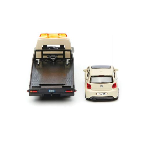 Игровой набор Bburago металл 1:43 серый Автоперевозчик с VW Polo GTI Mark 5 (699789) (1952890)