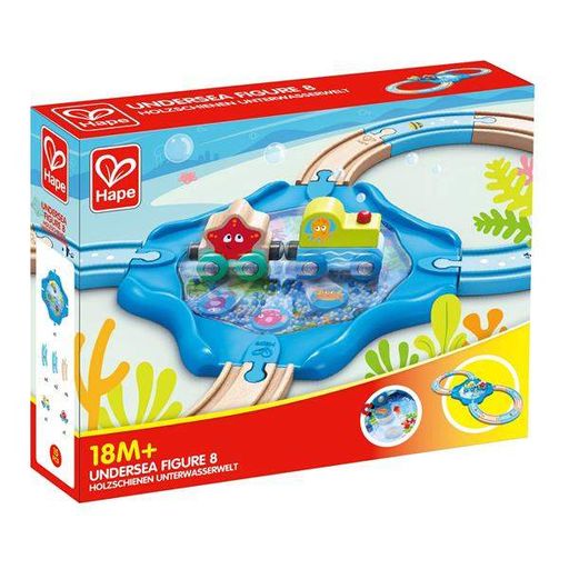 Игрушечная железная дорога Hape дерево 24х6х30 см разноцветная 15 элементов (701115) (1953053)
