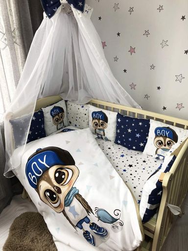 Комплект постельного белья Baby Comfort MyTeddy Малыш-Совёнок синий 7 элементов (1973237)