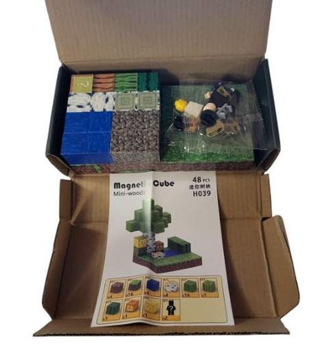 Магнитный конструктор Minecraft Magnetic Cube маленький лес 48 кубика (1981305)