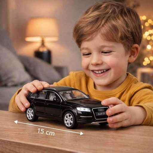 Машинка Автопром Audi Q7 1:32 черная — металлическая игрушечная модель со светом, звуком и открывающимися дверями, арт. 68310 (1991353)