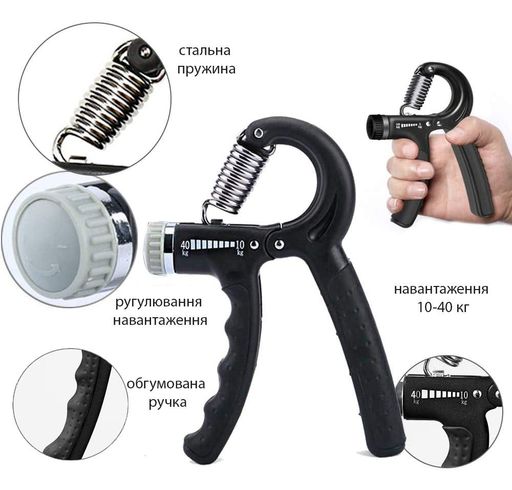 Еспандер кистьовий пружинний з регульованим навантаженням Newt Power Grip Pro CM 10-40 к помаранчево-чорний NE-W-66-BOR (1991365)
