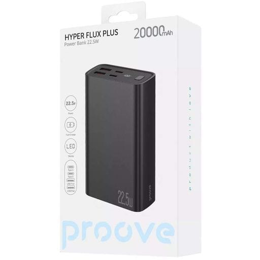 Повербанк Proove Hyper Flux Plus 22.5W 20000mAh, белый корпус, быстрая зарядка (1991653)