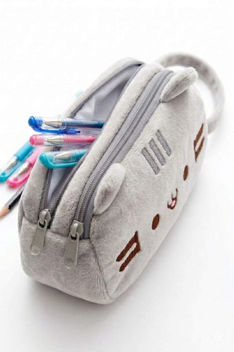 Плюшевый пенал косметичка Pusheen LITZY ⬩ котик, 2 отделения, 180×120 мм ⬩ серый (1992553)