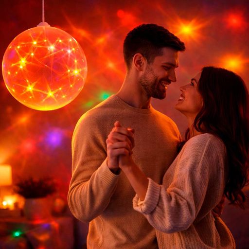 Прозрачный LED шар 57 см от сети VEN 1-74 Ceiling colourful star, RGB / Мерцающие огни с 3D эффектом (1992798)