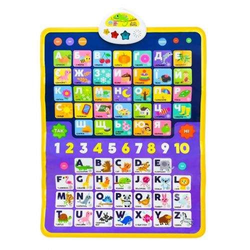 Kids Плакат учебный Азбука 2 в 1, 2 а - укр и англ, 45 х 60 см (254921) (1993502)