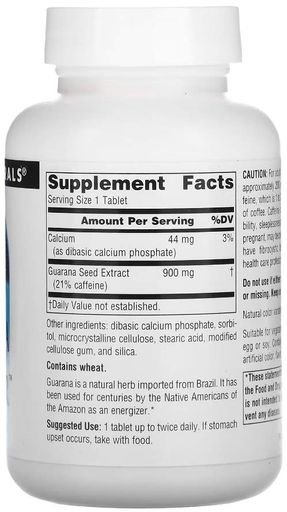 Source Naturals Guarana Energizer 900 мг 60 таб (1997922)
