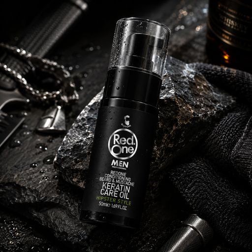 Мужское несмываемое масло для бороды Red One Redone Conditioning Beard & Mustache Keratin Care Oil с кератином, 50 мл
