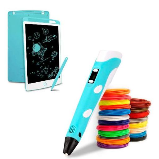 3D Pen-6 Великий набір для творчості 3Д ручка з LCD дисплеєм, графічний планшет, 100 м пластику та трафарети в комплекті (2005705)