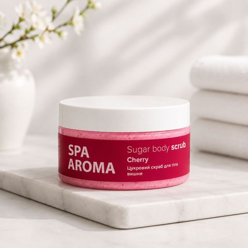 Сахарный скраб для тела Bioton Cosmetics Spa Aroma Cherry Sugar Body Scrub Вишня, 250 мл