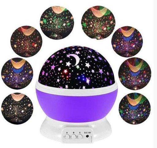 Лампа на батарейках та USB шнуром Проектор-нічник "Зоряне небо" Star master S-001/8111 фіолетовий (2008460)