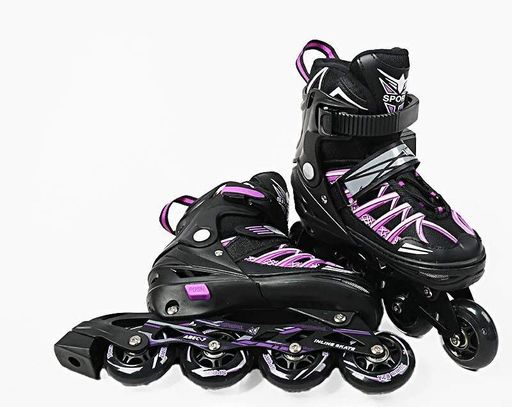 Роликовые коньки Best Roller 94-23 L колеса PU светятся (размер 39-43). Black (193051) (2008571)