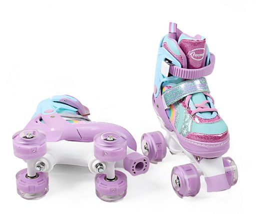 Раздвижные ролики квады 15-06 S Best Roller колеса PU светящиеся (размер 31-34). Multicolor (193616) (2008768)