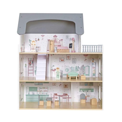 Деревянный кукольный домик CozyHouse с мебелью (2008782)