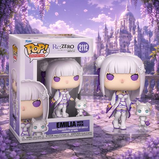 Набор фигурок Эмилия с Паком — Funko Pop! ANIMATION: RE:ZERO — EMILIA WITH PACK #2112 (2008936)