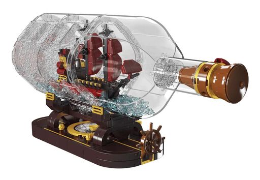 Конструктор Пиратский корабль в бутылке 885 элементов (2008965)