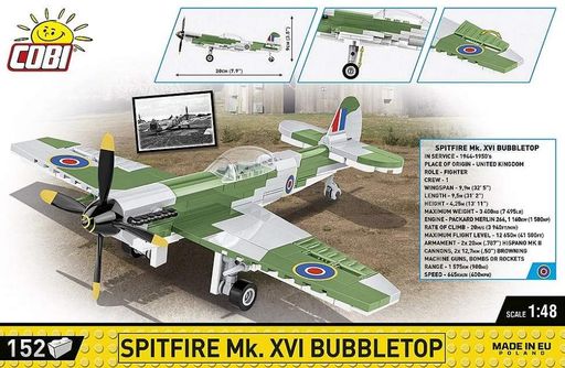 Конструктор детский самолет Spitfire Mk. XVI Bubbletop COBI 5865 (2009063)